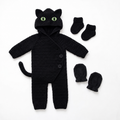 Crochet Black Cat Baby Romper