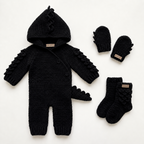 Crochet Black Dragon Baby Romper