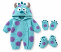 Crochet Blue Monster Baby Romper