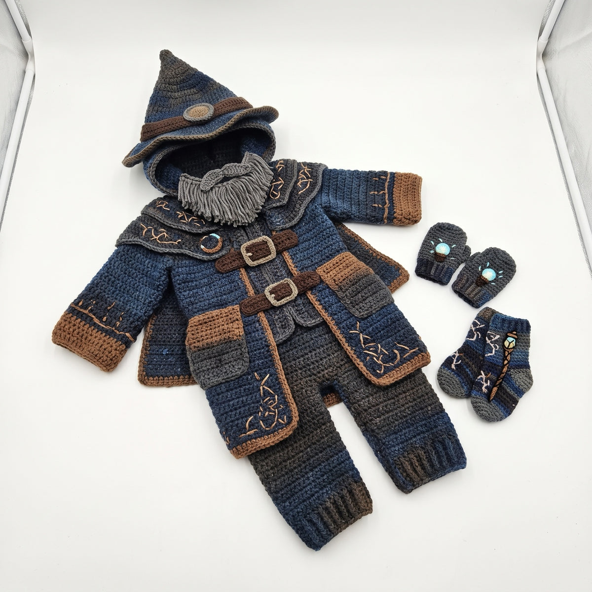 Crochet Midnight Wizard Baby Romper