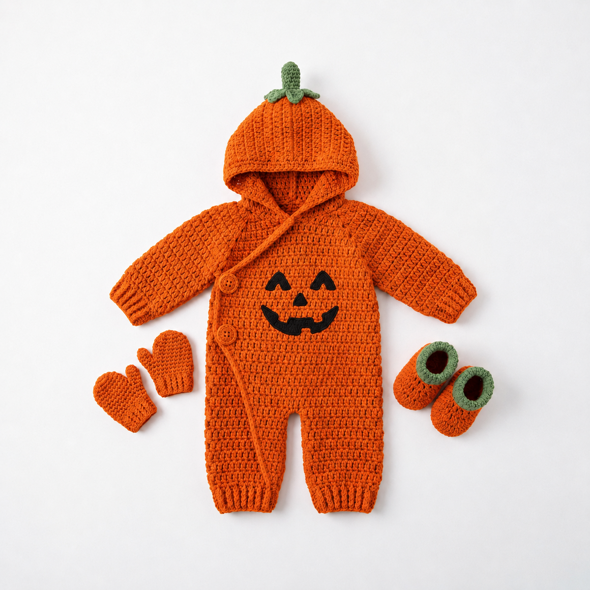Crochet Pumpkin Baby Romper