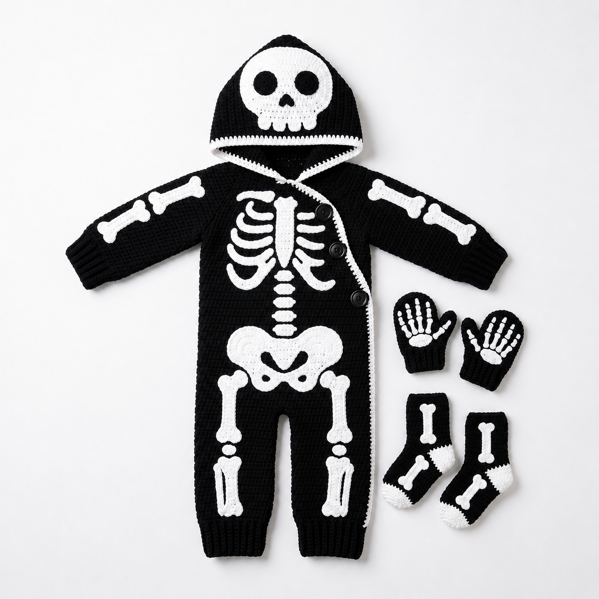 Crochet Skeleton Baby Romper