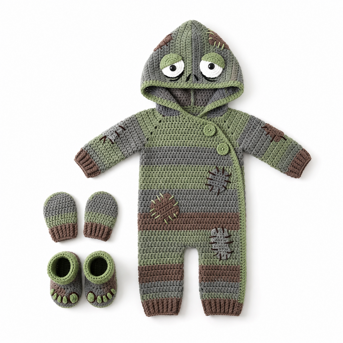 Crochet Zombie Baby Romper